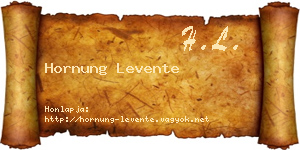 Hornung Levente névjegykártya